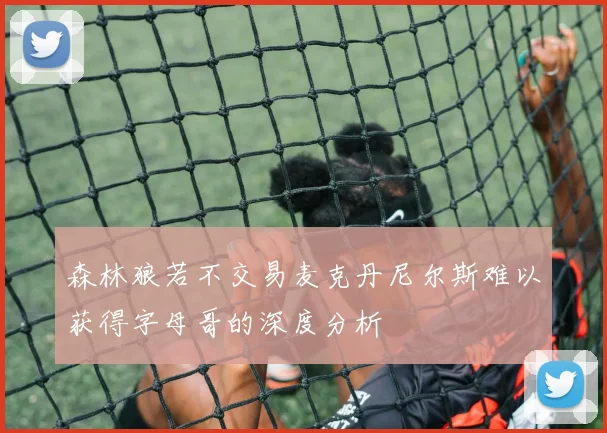 森林狼若不交易麦克丹尼尔斯难以获得字母哥的深度分析